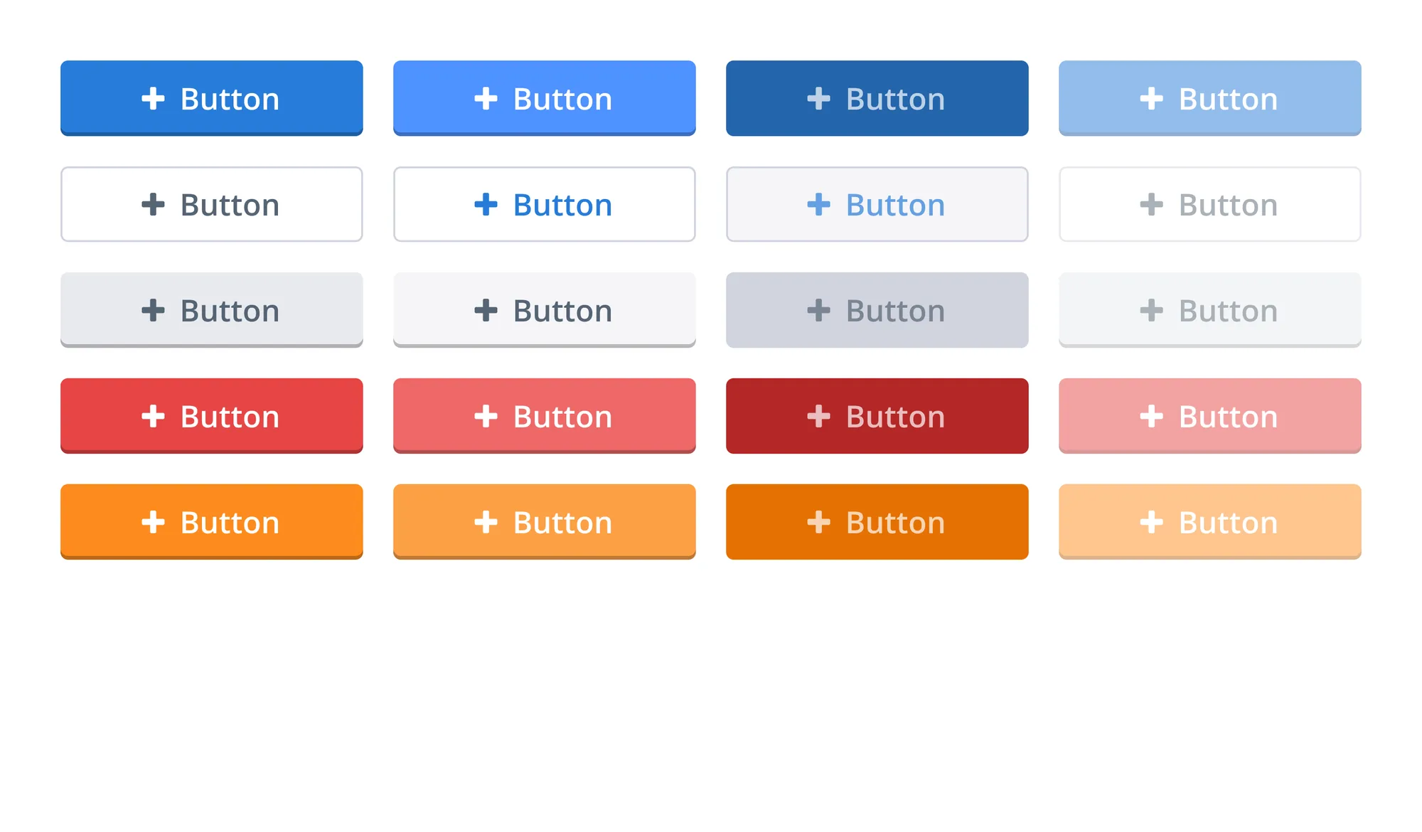 Old button components with inner shadows and small border radius